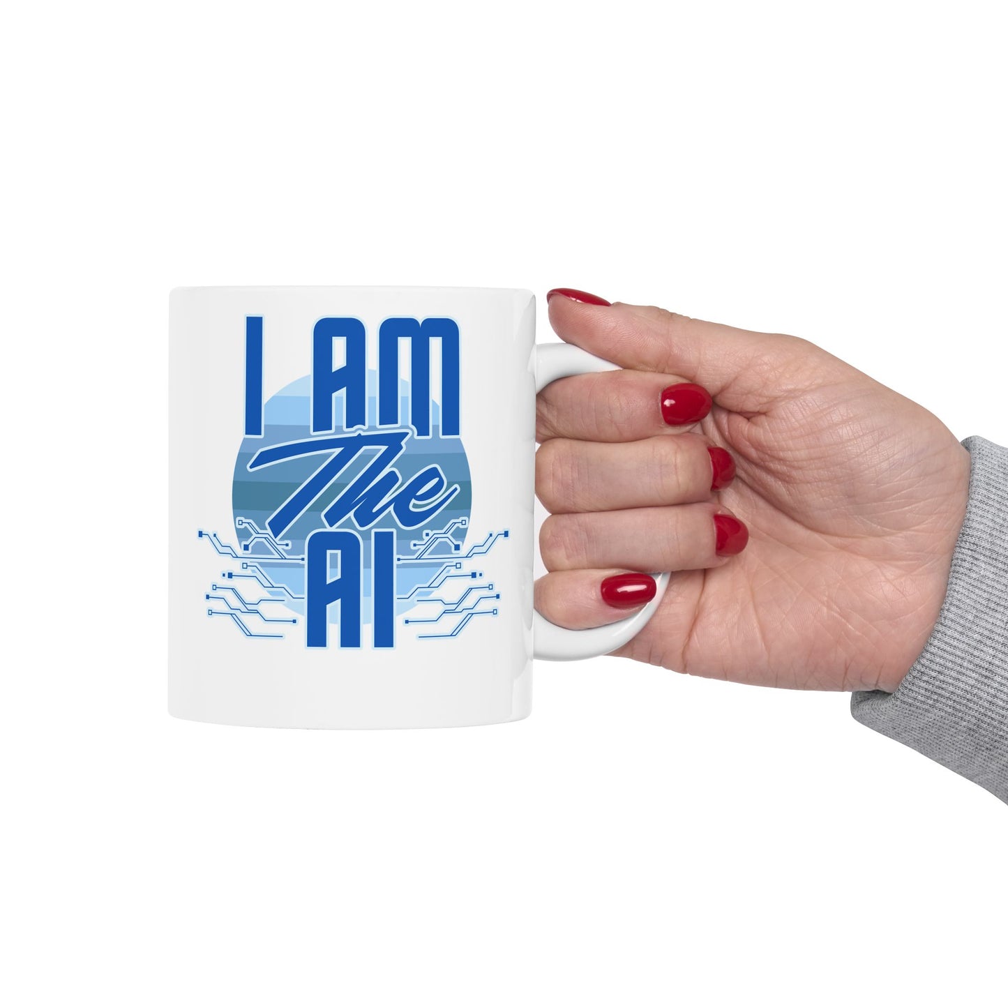 Cyber Love Ceramic Mug, Tech-Inspired Mug, Geek Gift, Computer Lover Cup, Customizable Digital Art, Unique Coffee Mug