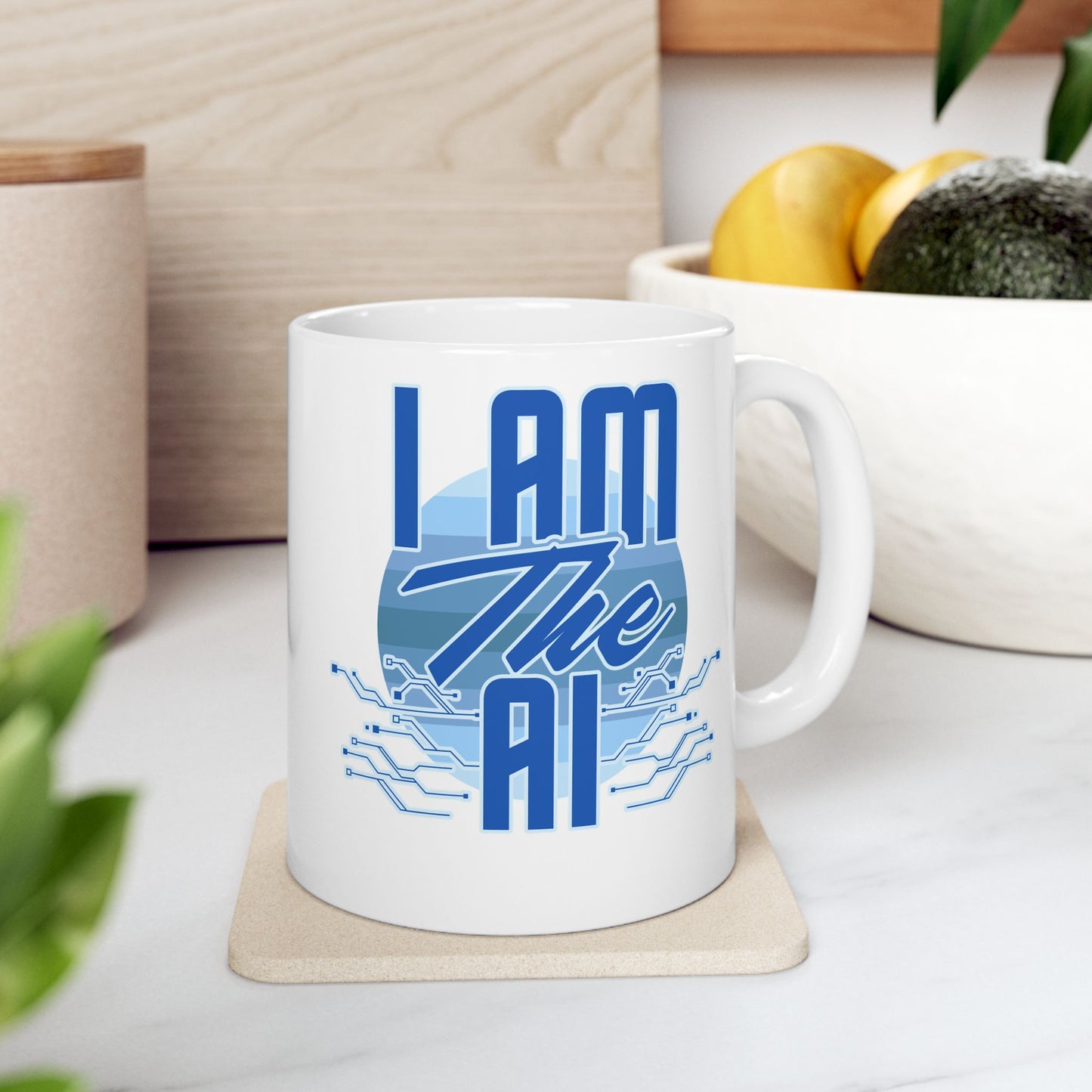 Cyber Love Ceramic Mug, Tech-Inspired Mug, Geek Gift, Computer Lover Cup, Customizable Digital Art, Unique Coffee Mug