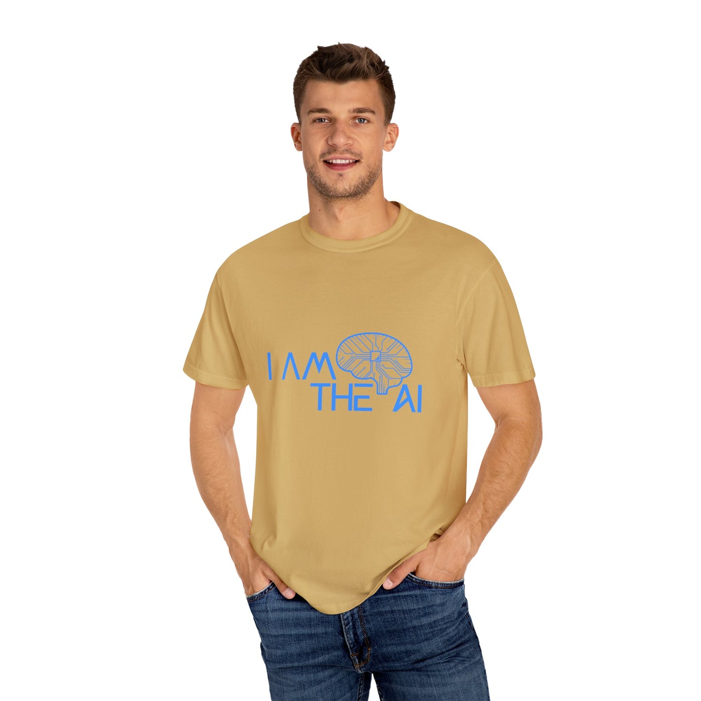 AI-Themed Unisex Garment-Dyed T-Shirt, Tech T-shirt, Gift for Tech Lovers, Casual Wear, Unique Graphic Tee, Perfect for Conferences