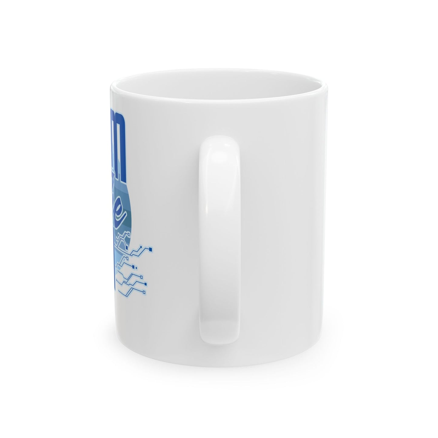Cyber Love Ceramic Mug, Tech-Inspired Mug, Geek Gift, Computer Lover Cup, Customizable Digital Art, Unique Coffee Mug
