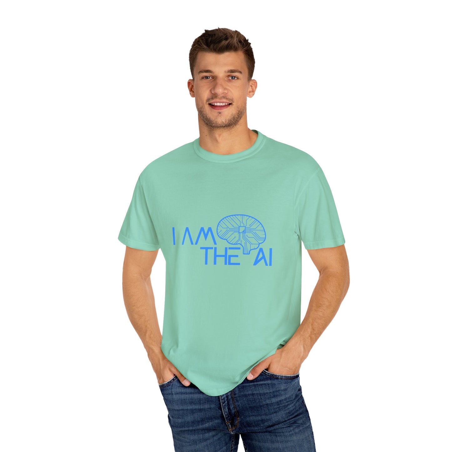AI-Themed Unisex Garment-Dyed T-Shirt, Tech T-shirt, Gift for Tech Lovers, Casual Wear, Unique Graphic Tee, Perfect for Conferences
