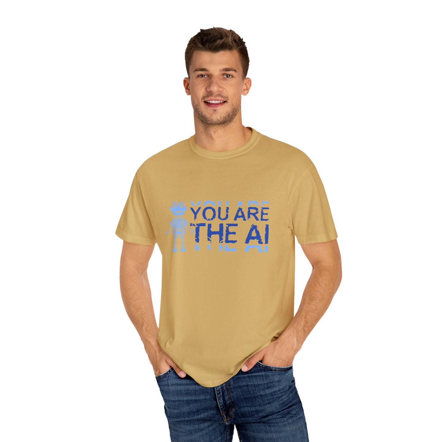 AI-Themed Unisex Garment-Dyed T-Shirt, Tech T-shirt, Gift for Tech Lovers, Casual Wear, Unique Graphic Tee, Perfect for Conferences