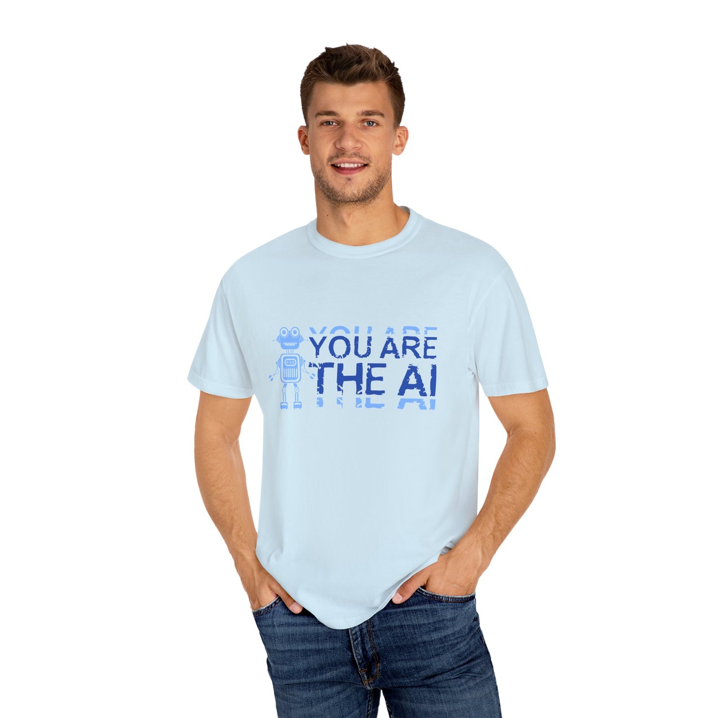 AI-Themed Unisex Garment-Dyed T-Shirt, Tech T-shirt, Gift for Tech Lovers, Casual Wear, Unique Graphic Tee, Perfect for Conferences