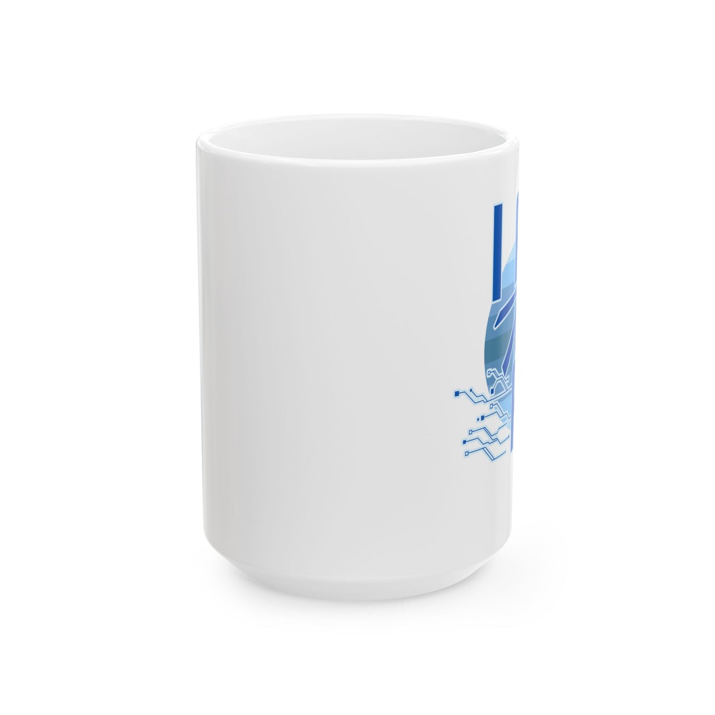 Cyber Love Ceramic Mug, Tech-Inspired Mug, Geek Gift, Computer Lover Cup, Customizable Digital Art, Unique Coffee Mug