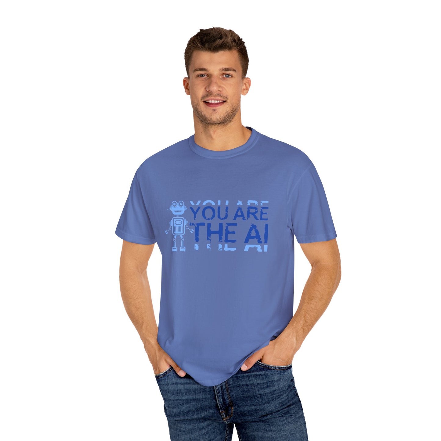 AI-Themed Unisex Garment-Dyed T-Shirt, Tech T-shirt, Gift for Tech Lovers, Casual Wear, Unique Graphic Tee, Perfect for Conferences