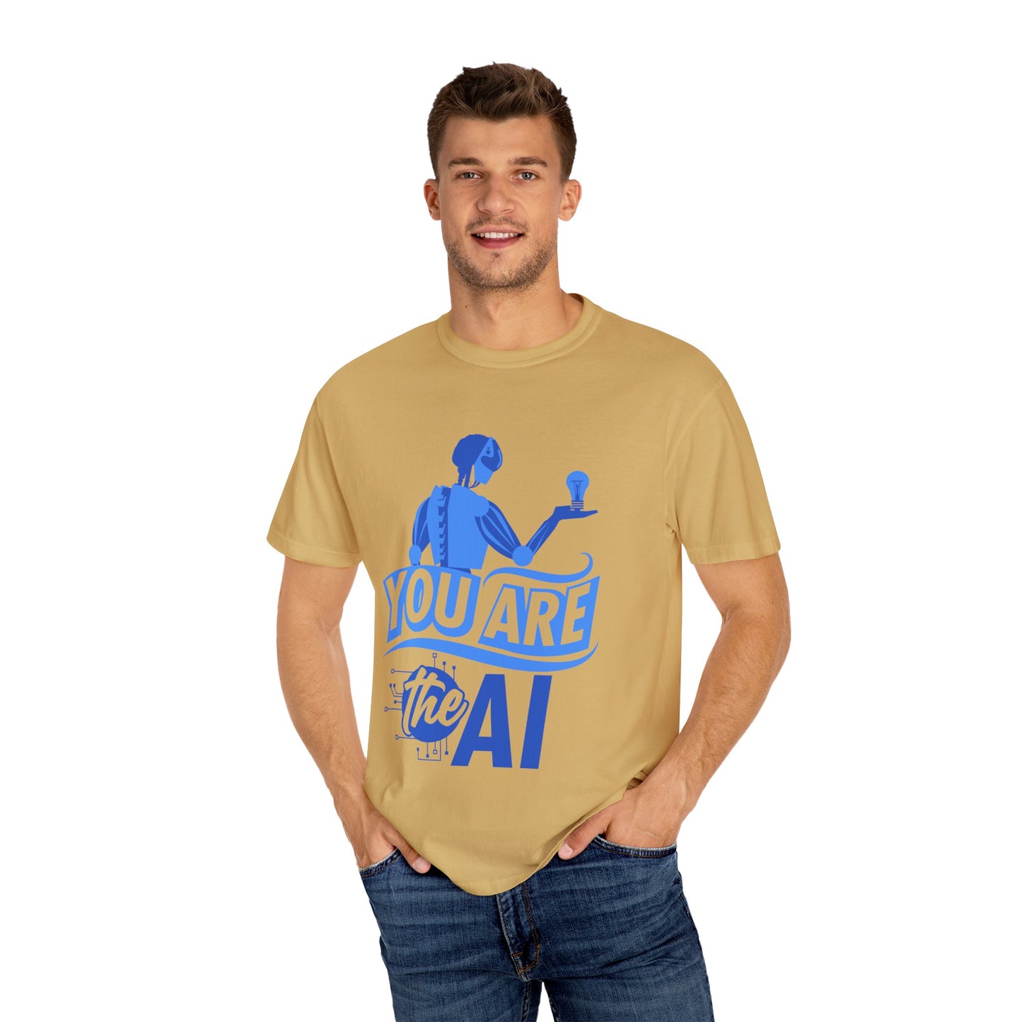AI-Themed Unisex Garment-Dyed T-Shirt, Tech T-shirt, Gift for Tech Lovers, Casual Wear, Unique Graphic Tee, Perfect for Conferences