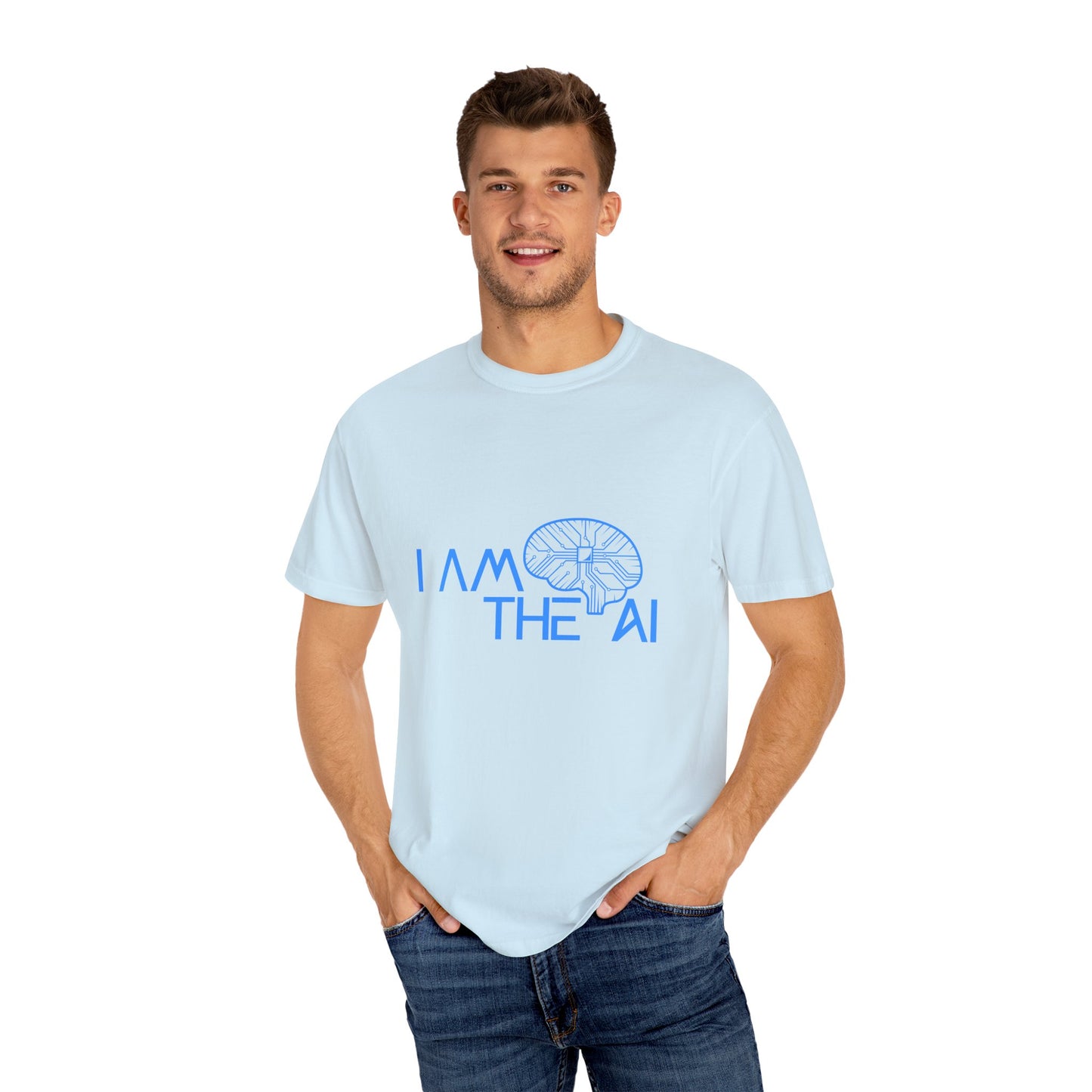 AI-Themed Unisex Garment-Dyed T-Shirt, Tech T-shirt, Gift for Tech Lovers, Casual Wear, Unique Graphic Tee, Perfect for Conferences