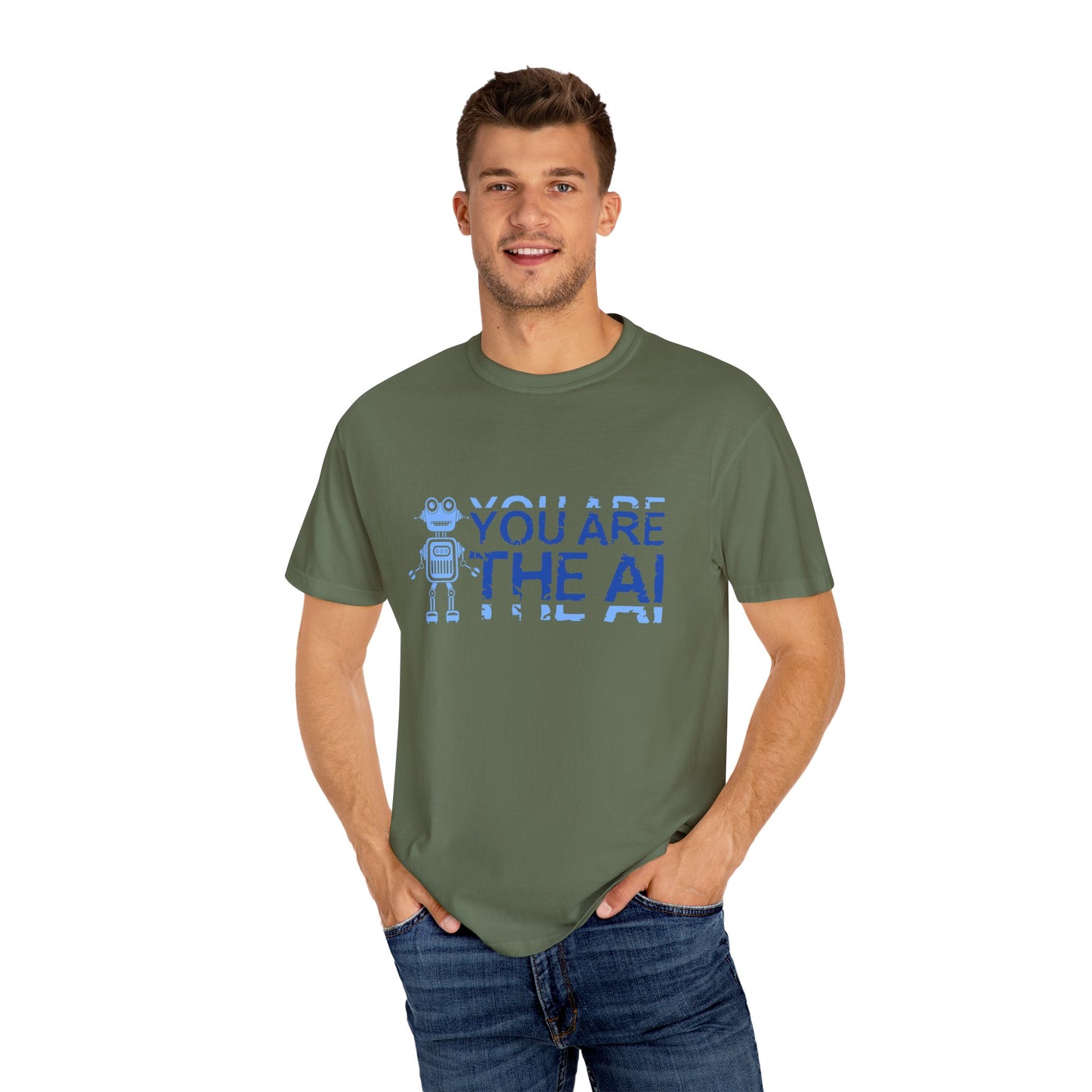 AI-Themed Unisex Garment-Dyed T-Shirt, Tech T-shirt, Gift for Tech Lovers, Casual Wear, Unique Graphic Tee, Perfect for Conferences