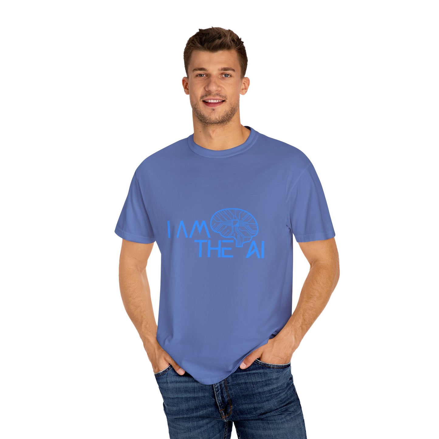 AI-Themed Unisex Garment-Dyed T-Shirt, Tech T-shirt, Gift for Tech Lovers, Casual Wear, Unique Graphic Tee, Perfect for Conferences