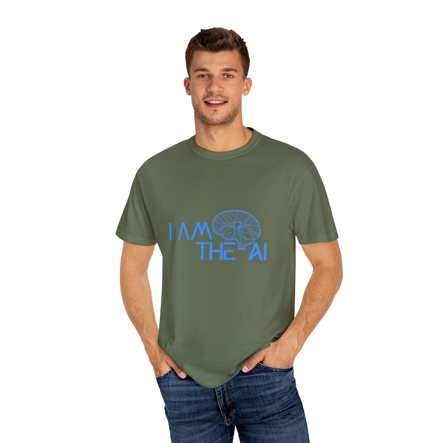AI-Themed Unisex Garment-Dyed T-Shirt, Tech T-shirt, Gift for Tech Lovers, Casual Wear, Unique Graphic Tee, Perfect for Conferences