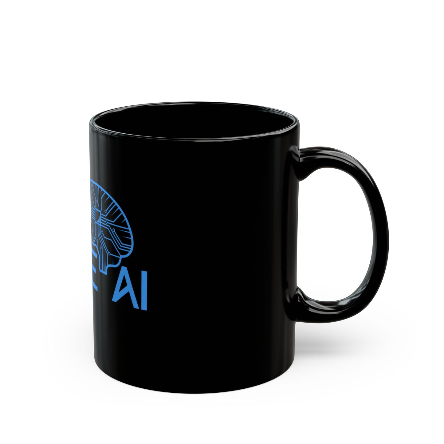 AI-Themed Black Mug, I Am The AI Coffee Cup, Gift for Tech Lovers, Geeky Kitchenware, Office Mug, Personalized Drinkware